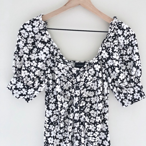 Who What Wear Midi Floral Button Dress - Picture 2 of 6